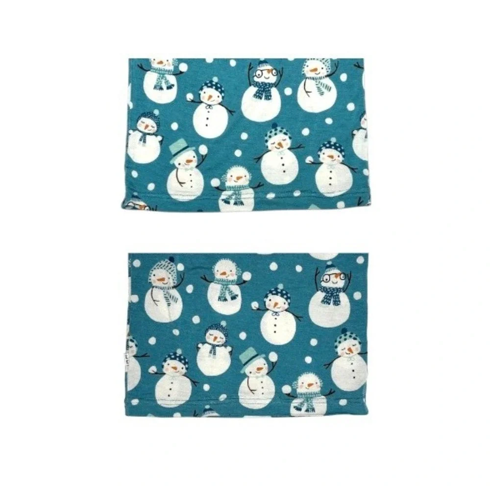 Little Sleepies Bamboo Snow Much Fun Pajama Set 4T Toddler Teal Blue Whimsical